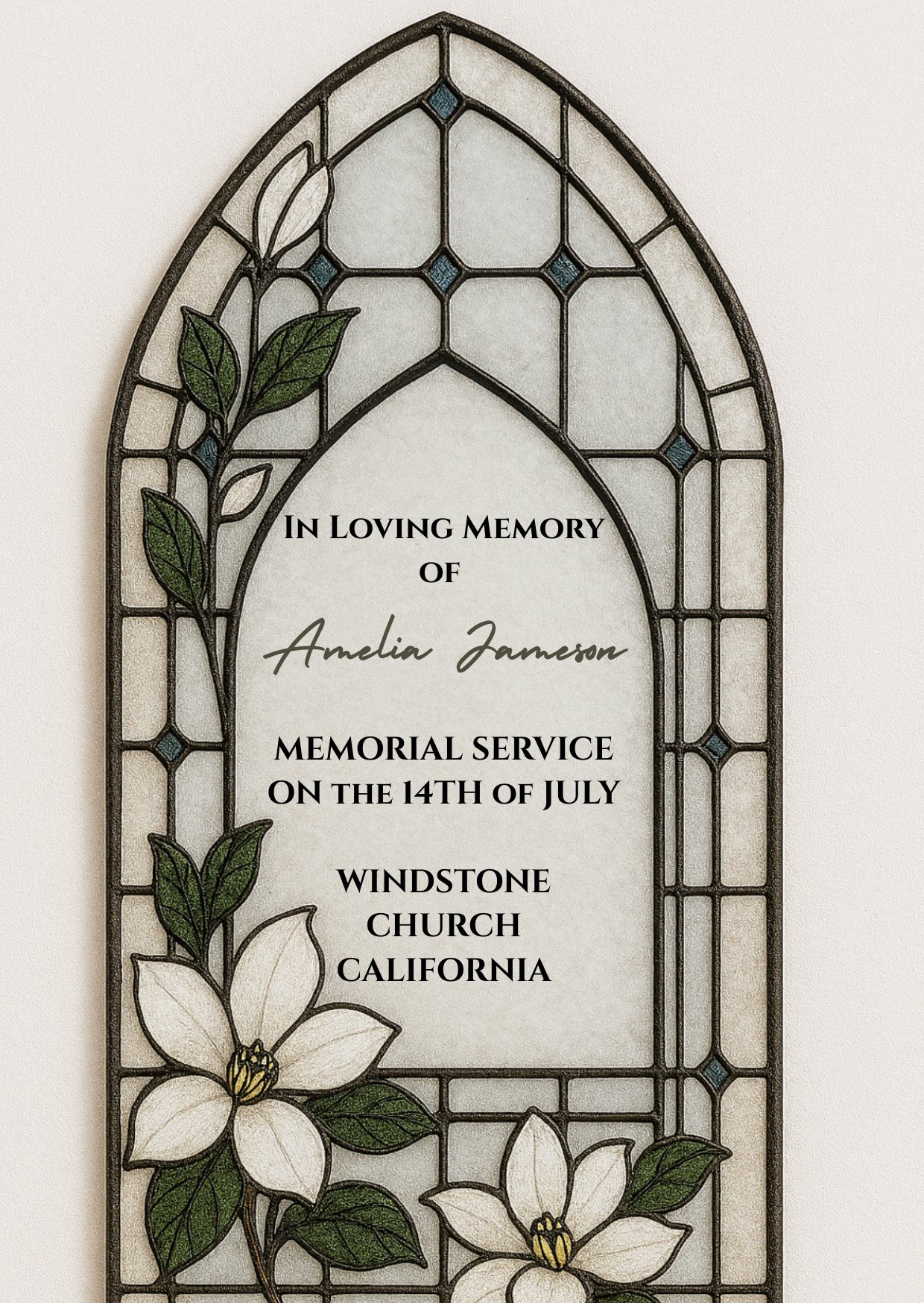 Reflections of memory - Funeral Invitation