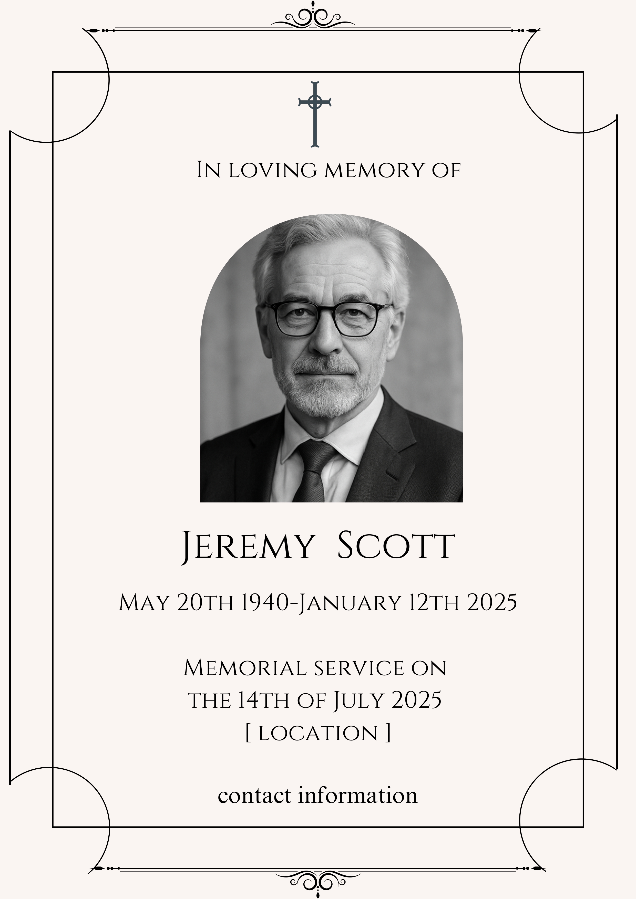 Farewell - Funeral Invitation