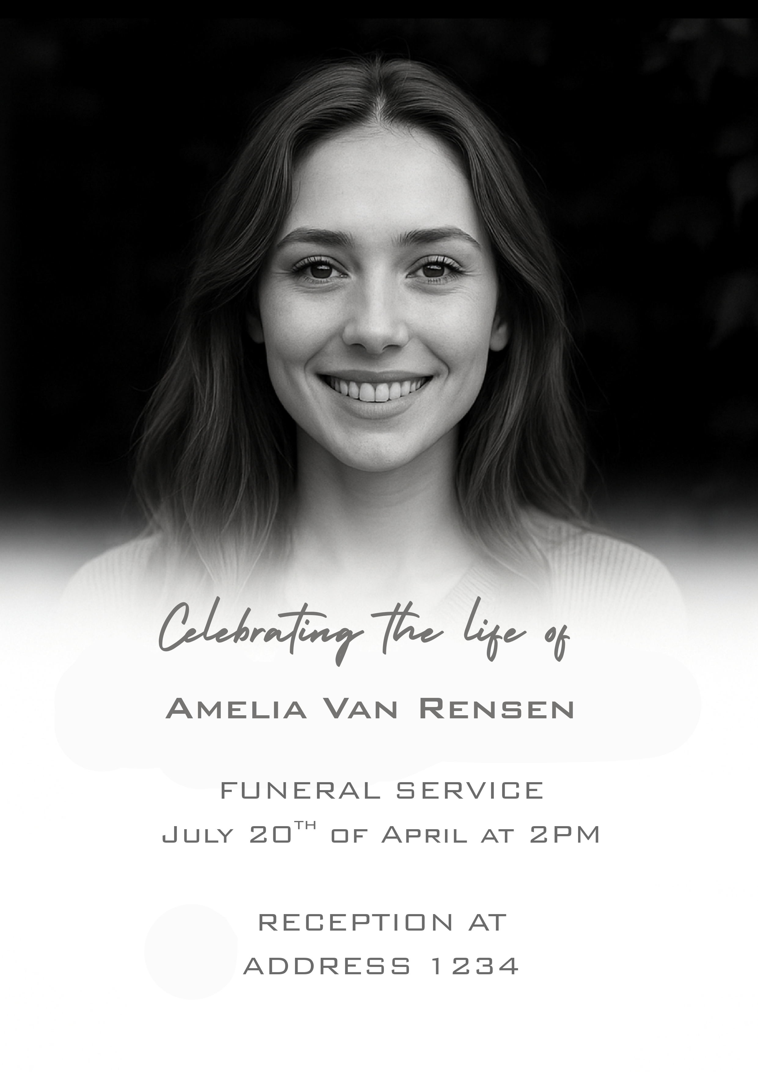 Remembered Always - Funeral Invitation