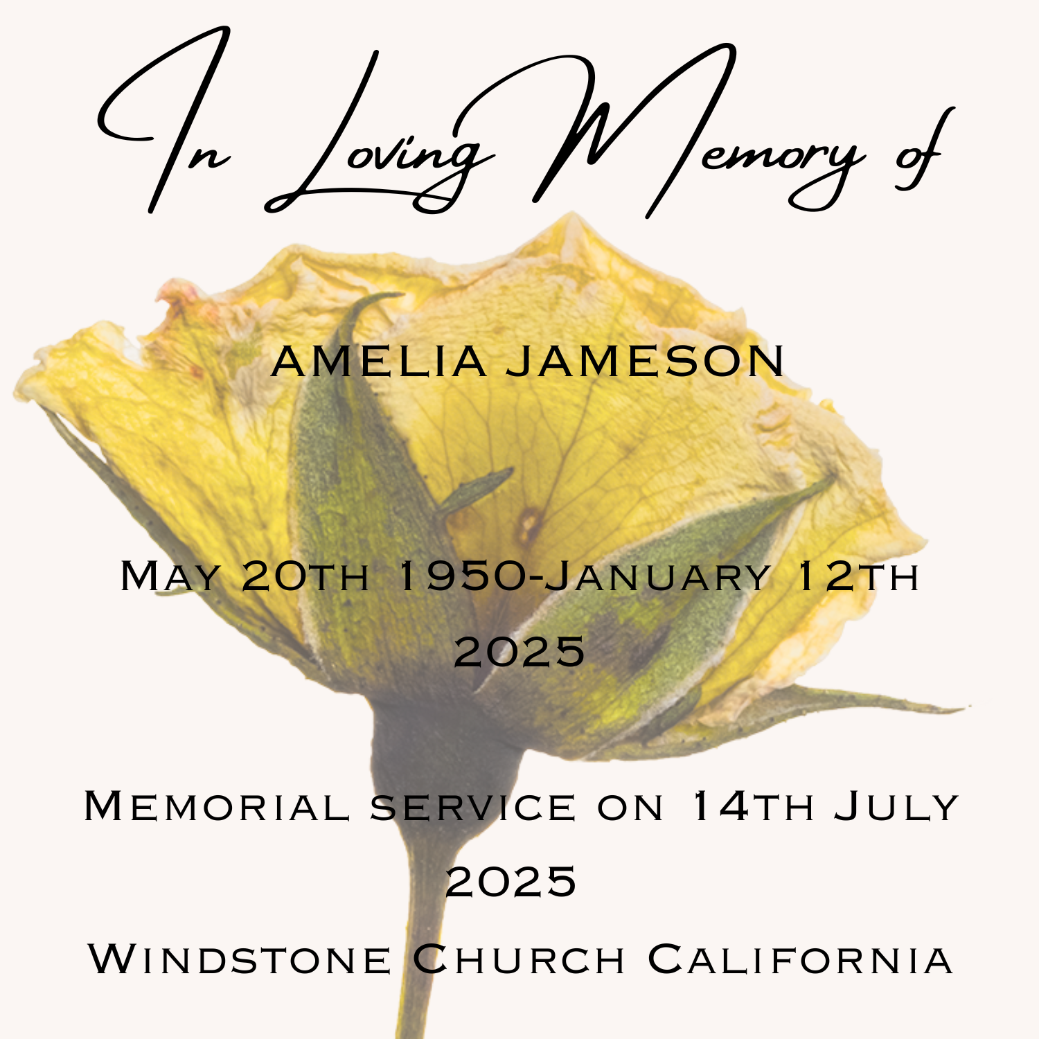 Gentle Passing - Funeral Invitation