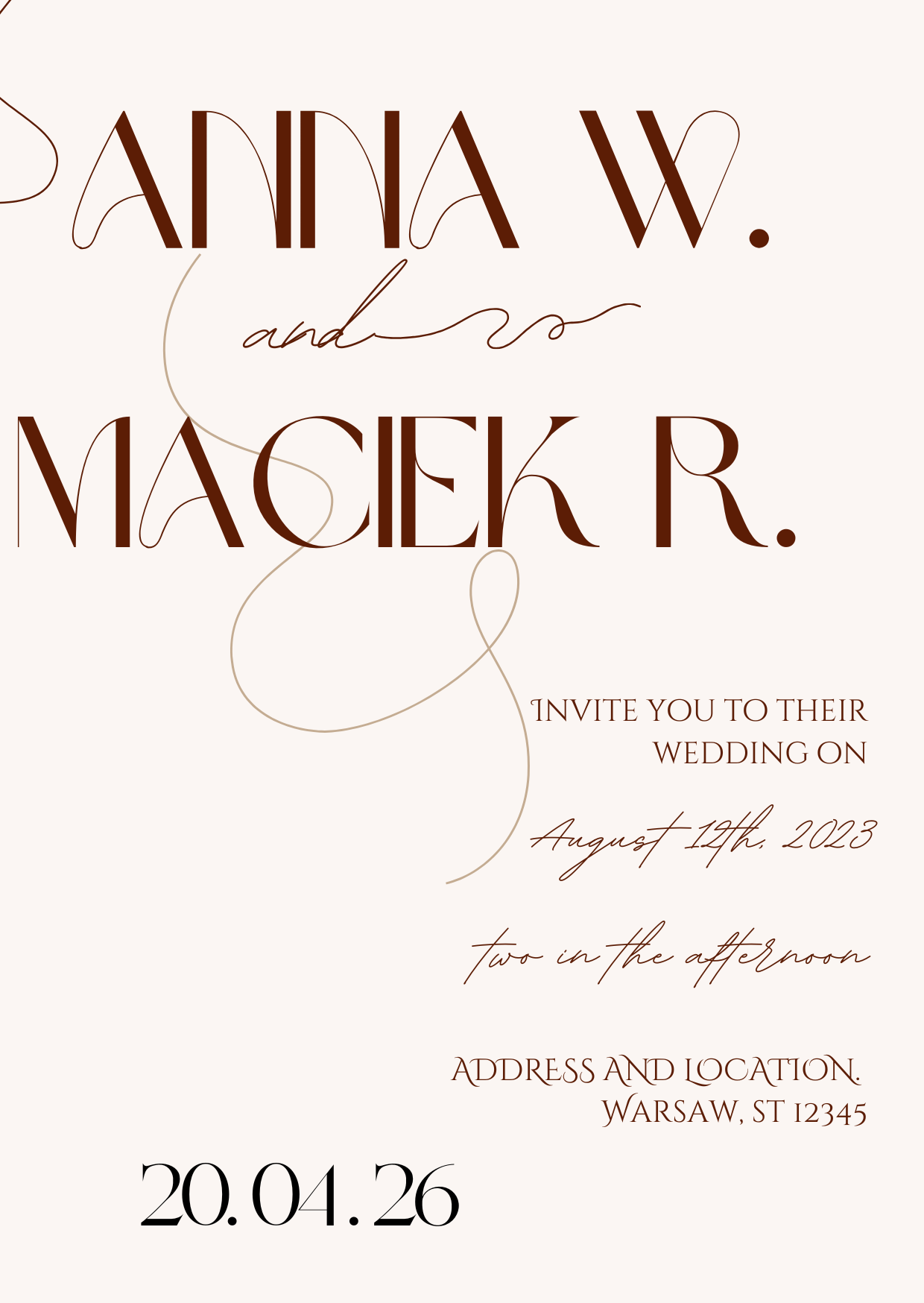 Modern Love Wedding Invitation