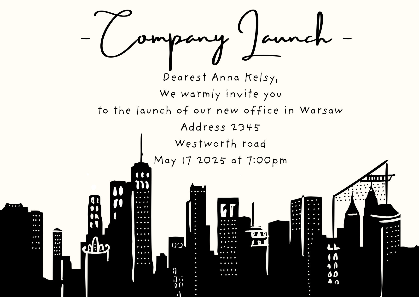 Company Launch Invite
