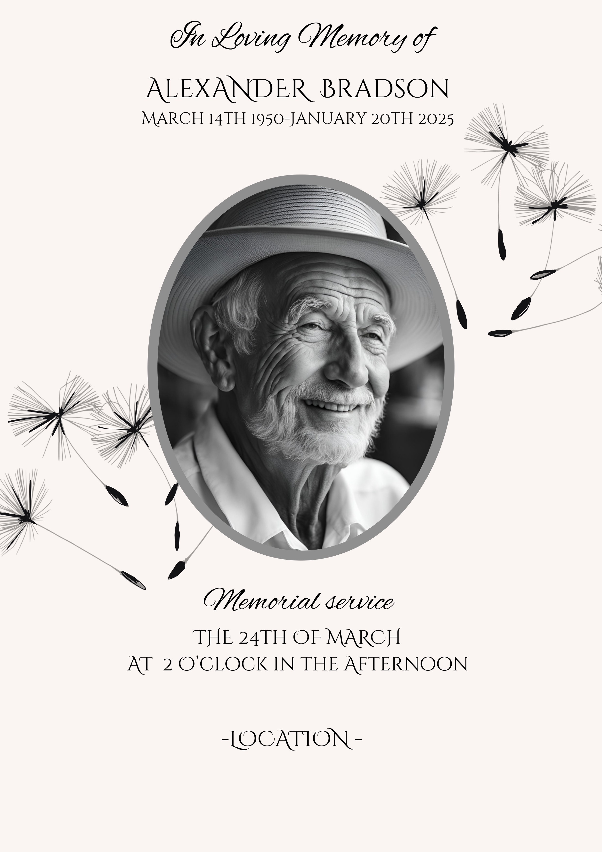 Circle of life - Funeral invitation